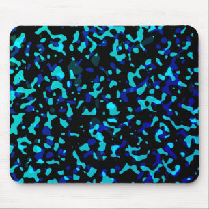 Trendy Cool Blue Seagreen Camouflage Pattern Mouse Pad