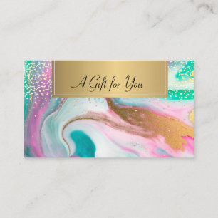 Trendy Cool Colourful Gold Marble Confetti  Discount Card