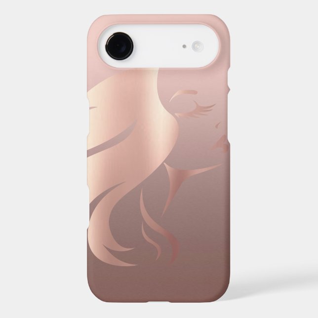 Trendy Cool Girl Face Silhouette Case-Mate iPhone Case (Back)