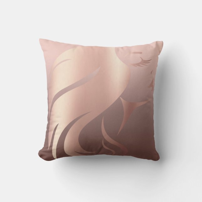 Trendy Cool Girl Face Silhouette Cushion (Front)