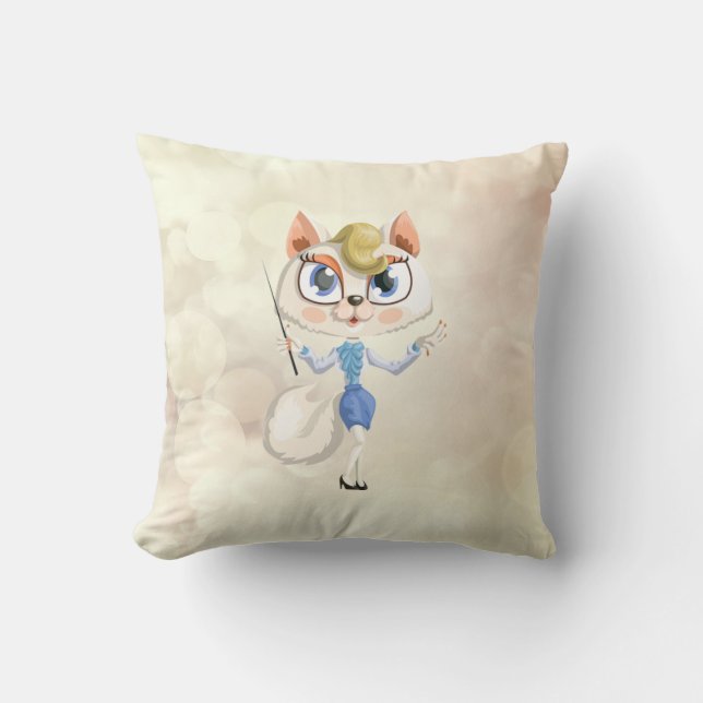 Trendy Cool Girly, Cat, Bokeh Cushion (Front)
