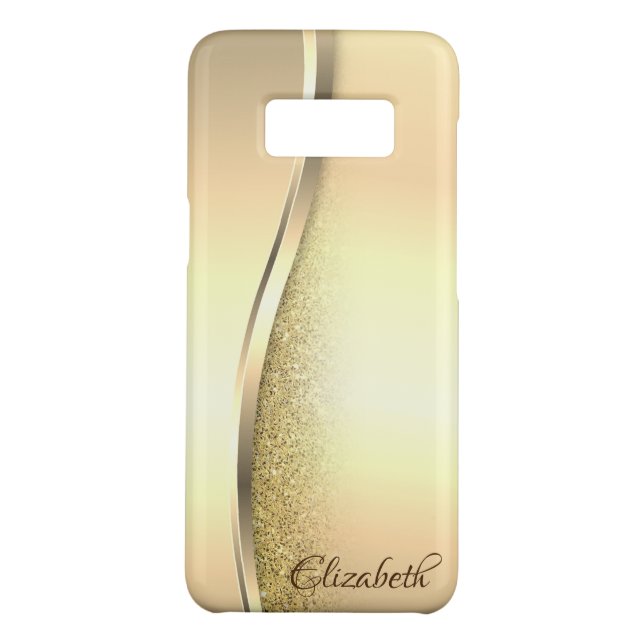 Trendy Cool Gold Glitter - Personalised Case-Mate Samsung Galaxy Case (Back)