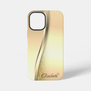 Trendy Cool Gold Glitter - Personalised iPhone 12 Mini Case