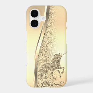 Trendy Cool Gold Glitter Unicorn - Personalised
