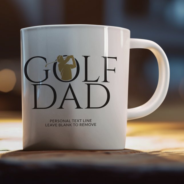 Trendy Cool "GOLF DAD" Gold Coffee Mug (Creator Uploaded)