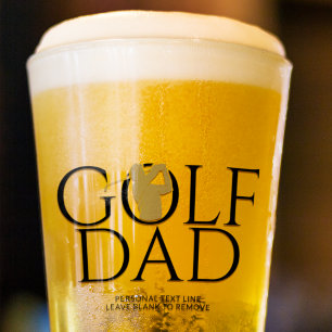 Trendy Cool "GOLF DAD" Gold Pint Glass