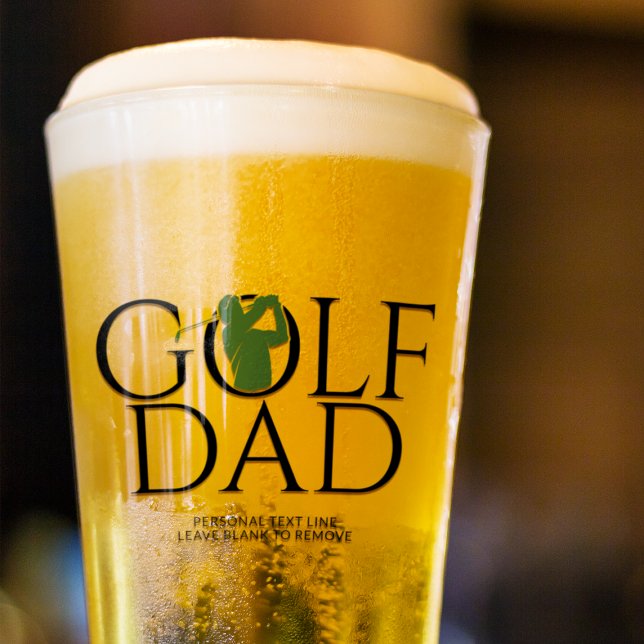 Trendy Cool "GOLF DAD" Green Pint Glass (Creator Uploaded)