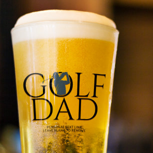 Trendy Cool "GOLF DAD" Navy Blue Pint Glass