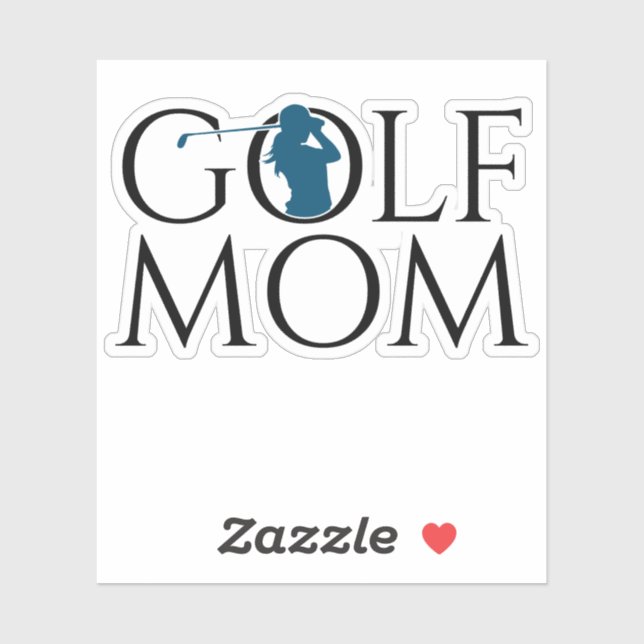 Trendy Cool "GOLF MOM" Blue Custom Cut Vinyl (Sheet)