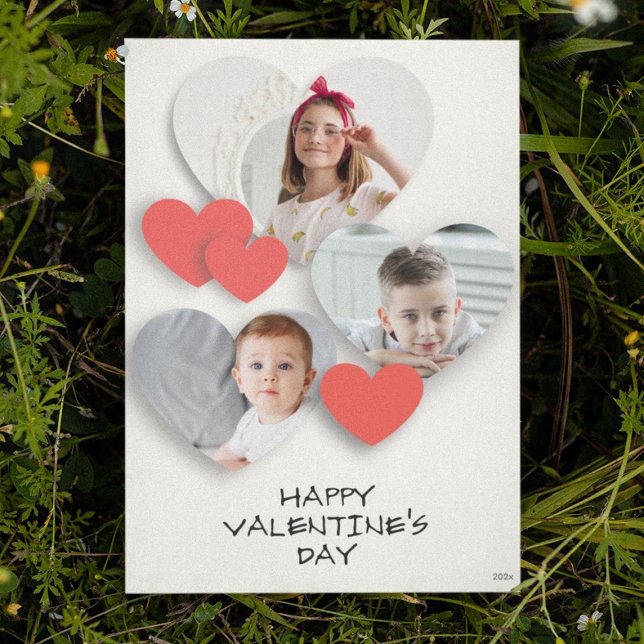 Trendy Cool Heart Photo Collage Greeting Card (Creator Uploaded)