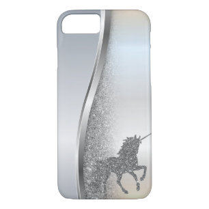 Trendy Cool Silver Glitter Unicorn - Personalised Case-Mate iPhone Case