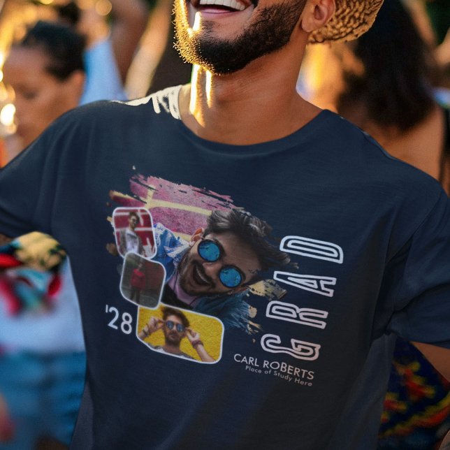 Trendy Cool Smudge 4 Photo Collage Grad T-Shirt (Creator Uploaded)