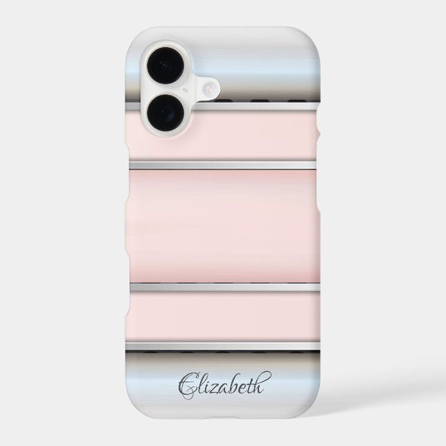 Trendy Cool Striped Silver - Personalised (Back)