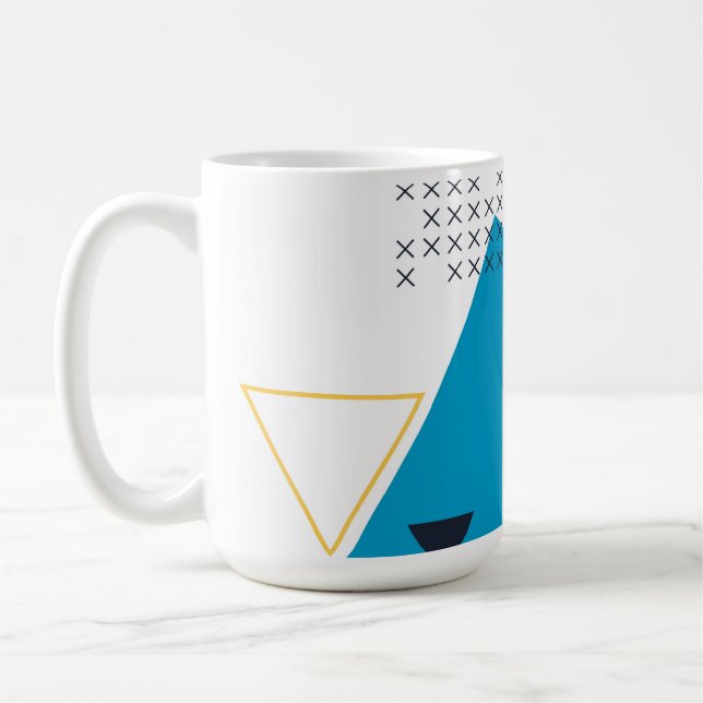 Trendy, cool, urban geometric Memphis illustration Coffee Mug (Left)