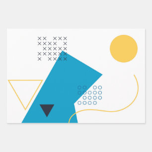 Trendy, cool, urban geometric Memphis illustration Wrapping Paper Sheet