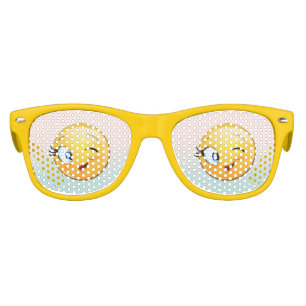 Trendy Cool Winking Face E moji Kids Sunglasses