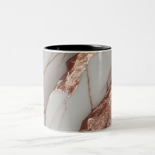 Trendy Copper Glitter Marble Two-Tone Coffee Mug