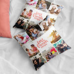 Trendy Coral Best Friends Forever Photo Collage Cushion<br><div class="desc">This modern photo collage has space for eight square photographs and the trendy typography in the middle reads Best Friends Forever.</div>