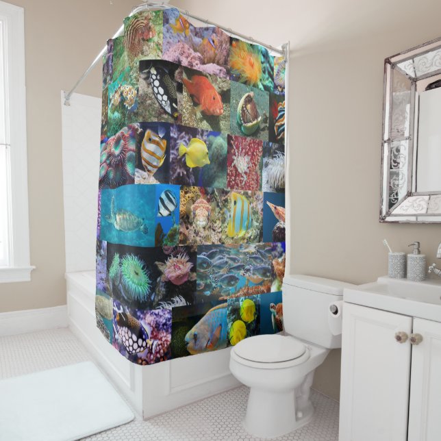 Trendy Coral Reef Marine Life: Fish and Animals Shower Curtain (In Situ)