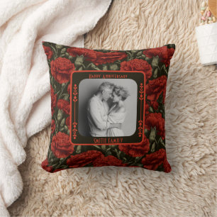 Trendy Couple Wedding Anniversary Throw Pillow