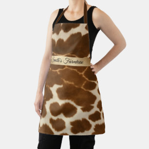 Trendy Cow Faux Leather Elegant Collection Apron