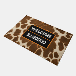 Trendy Cow Faux Leather Elegant Collection Doormat