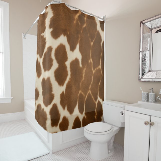 Trendy Cow Faux Leather Elegant Collection Shower Curtain (In Situ)