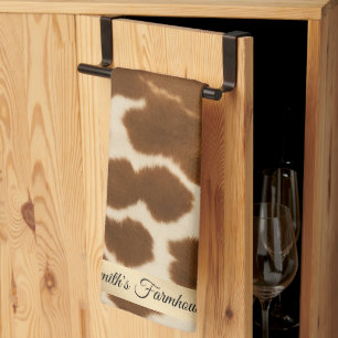 Trendy Cow Faux Leather Elegant Collection Tea Towel