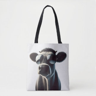 Trendy Cow in Sunglasses Tote Bag