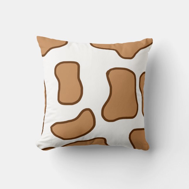 "Trendy Cow Print Throw Pillow – Modern Farmhouse  (Front)