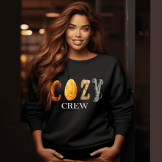 Trendy "COZY CREW" Seasonal Fall-Winter Sweatshirt
