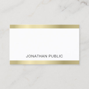 Trendy Creative Modern Simple Plain Gold Look Luxe Business Card