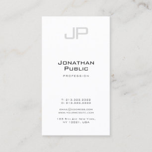Trendy Creative Monogram Professional Clean Plain Business Card