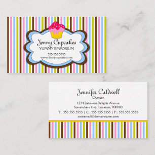 Trendy Cupcake Bakery Business Card