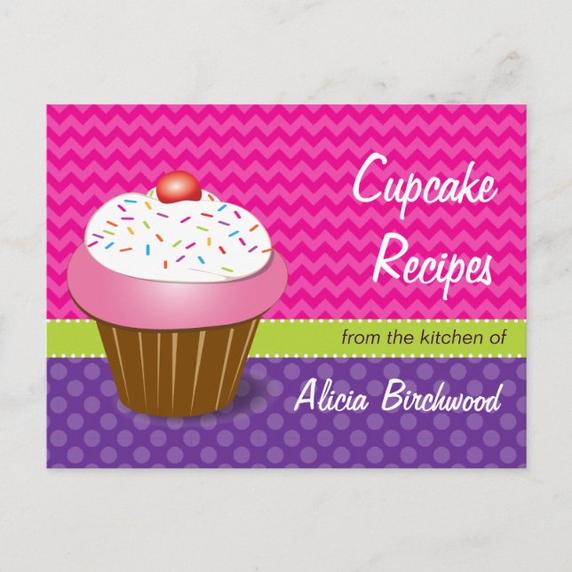 Trendy Cupcake Recipe Postcard (Front)