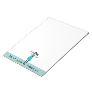 Trendy Curls Beauty Fashion Woman Stylist Notepad
