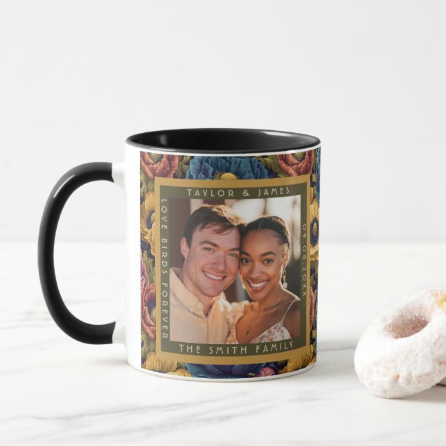 Trendy Custom Anemones Fantasy Vineyard Wedding Mug (With Donut)