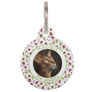 Trendy Custom Cat Dad Gift Christmas Print Pet Tag