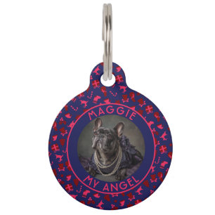Trendy Custom Cat Lover Present Christmas Pattern Pet Tag