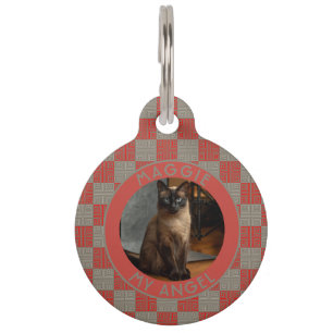 Trendy Custom Cat Mum Gift Ethnic Pattern Pet Tag