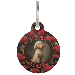 Trendy Custom Cat Owner Gift Hydrangeas Pet Tag