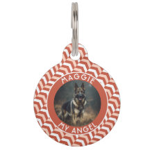Trendy Custom Dog Mom Gift Abstract Chevron Patter