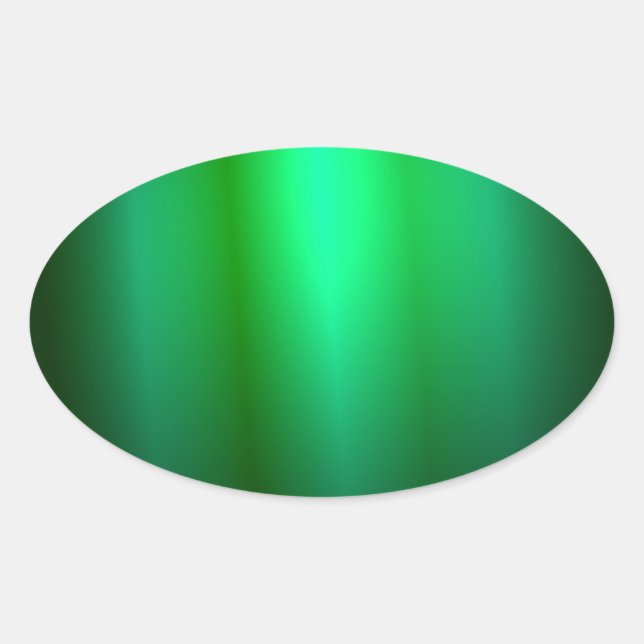 Trendy Custom Green Black Colour Blank Template Oval Sticker (Front)