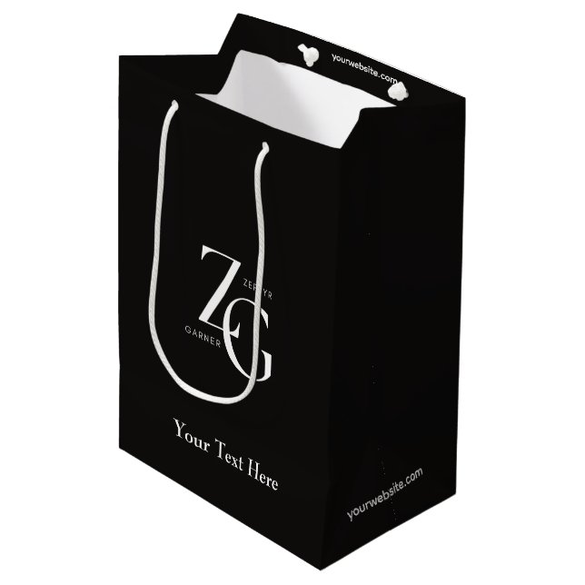 Trendy Custom Logo Jewellery Business Professional Medium Gift Bag (Front Angled)