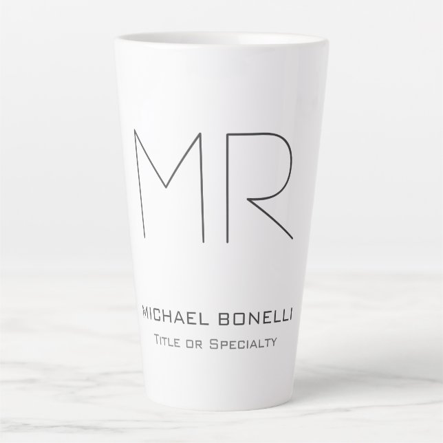 Trendy custom made modern minimalist latte mug (Front)