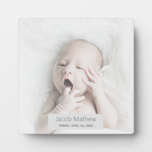 Trendy Custom Name Baby Photo Plaque