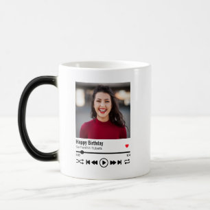 Trendy Custom Name Happy Birthday Photo Magic Mug