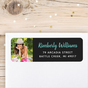 Trendy Custom Photo Graduation Return Address
