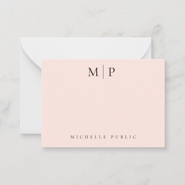 Trendy Custom Template Chic Blush Pink Monogrammed (Front)