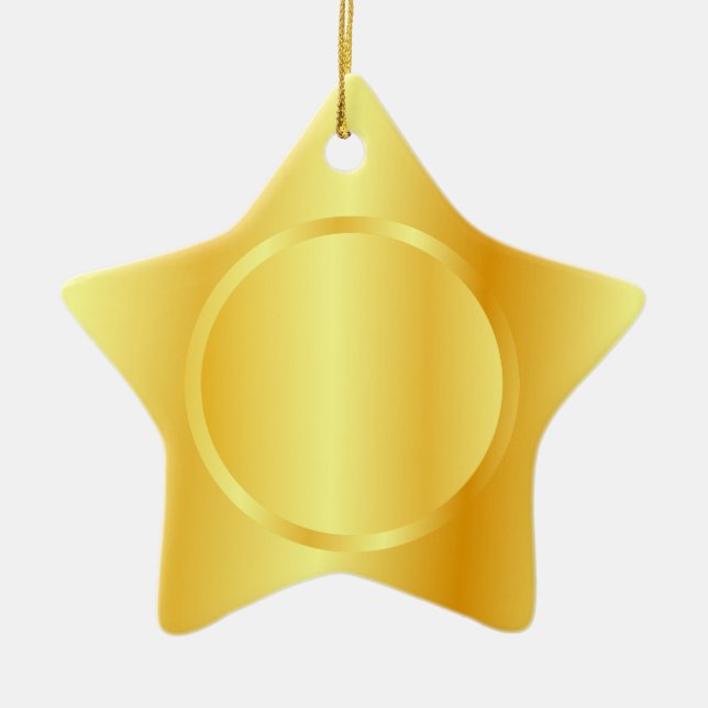 Trendy Custom Template Faux Gold Metallic Look Ceramic Tree Decoration (Front)